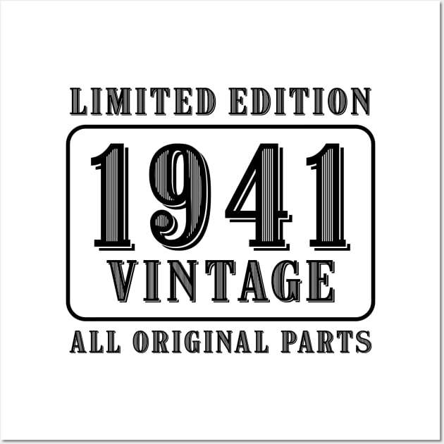 All original parts vintage 1941 limited edition birthday Wall Art by colorsplash